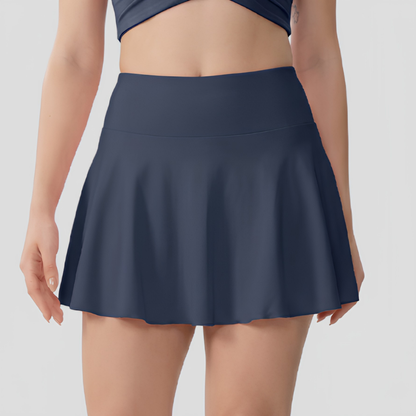 Women's High-Waisted Skort with an A-Line Cut – Flared Sports Skirt with Built-In Shorts for Sports, Leisure, and Casual Everyday Wear