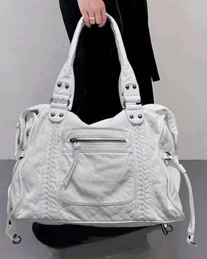 Women's Shoulder Bag with Textured Finish and Multiple Pockets – Practical Bag with Adjustable Strap for Stylish Everyday Wear