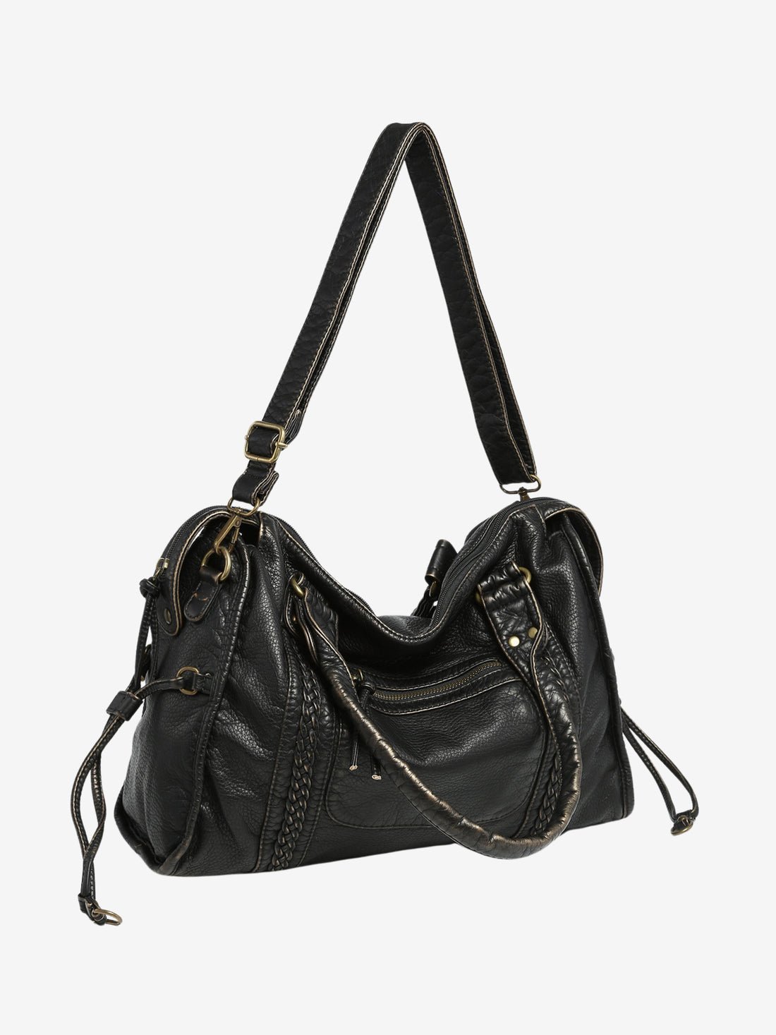 Women's Shoulder Bag with Textured Finish and Multiple Pockets – Practical Bag with Adjustable Strap for Stylish Everyday Wear