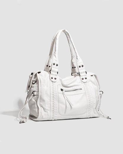 Women's Shoulder Bag with Textured Finish and Multiple Pockets – Practical Bag with Adjustable Strap for Stylish Everyday Wear