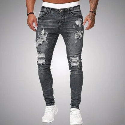 Herre Slidte Skinny Fit Urban Streetwear Denim Jeans