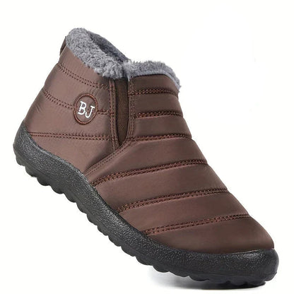 Women's Slip-On Ankle Boots with Fleece Lining and Quilted Design - Warm and Comfortable Boots for Fall, Winter, Walks, and Everyday Outdoor Wear