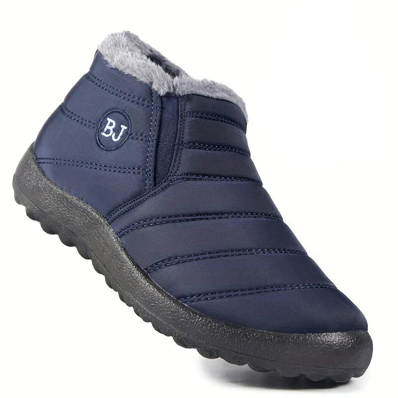 Women's Slip-On Ankle Boots with Fleece Lining and Quilted Design - Warm and Comfortable Boots for Fall, Winter, Walks, and Everyday Outdoor Wear