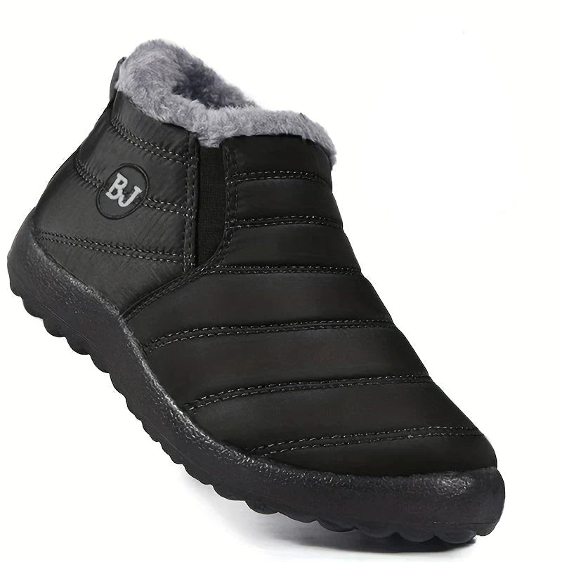 Women's Slip-On Ankle Boots with Fleece Lining and Quilted Design - Warm and Comfortable Boots for Fall, Winter, Walks, and Everyday Outdoor Wear