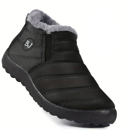 Women's Slip-On Ankle Boots with Fleece Lining and Quilted Design - Warm and Comfortable Boots for Fall, Winter, Walks, and Everyday Outdoor Wear