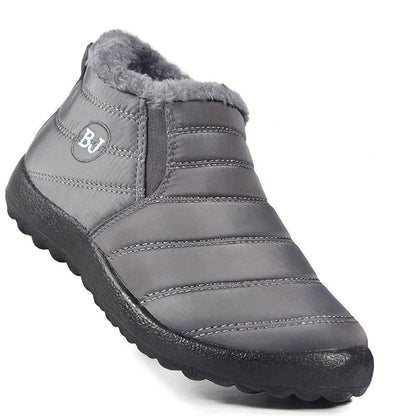 Women's Slip-On Ankle Boots with Fleece Lining and Quilted Design - Warm and Comfortable Boots for Fall, Winter, Walks, and Everyday Outdoor Wear