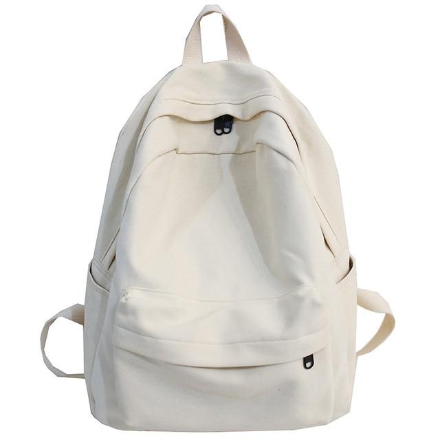 Dame Minimalistisk Canvasrygsæk Med Vandafvisende Design, Flere Lommer Og Laptoprum – Let Og Praktisk Taske Til Skole, Arbejde Og Rejser