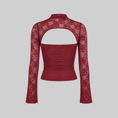 Dame Blondebluse Med Udskæring Ved Brystet Og Lange Ærmer
