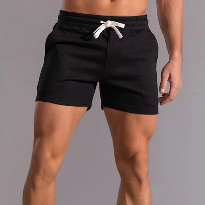 Pantalones cortos deportivos para hombre con cordón y cintura elástica - pantalones cortos de entrenamiento con bolsillos laterales para fitness, running, deporte y tiempo libre