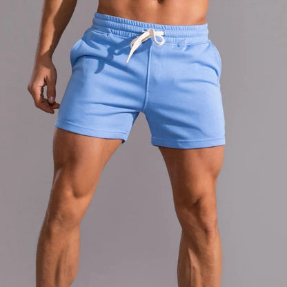 Pantalones cortos deportivos para hombre con cordón y cintura elástica - pantalones cortos de entrenamiento con bolsillos laterales para fitness, running, deporte y tiempo libre
