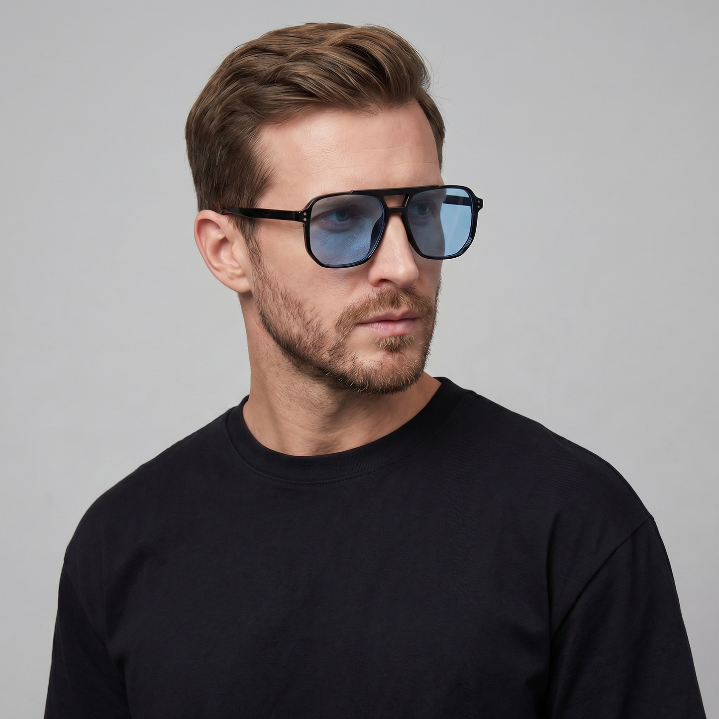 Ochelari de soare pentru bărbați, cu rame pătrate – design inspirat de stilul retro, pentru utilizare în aer liber, în vacanță, la volan și în viața de zi cu zi