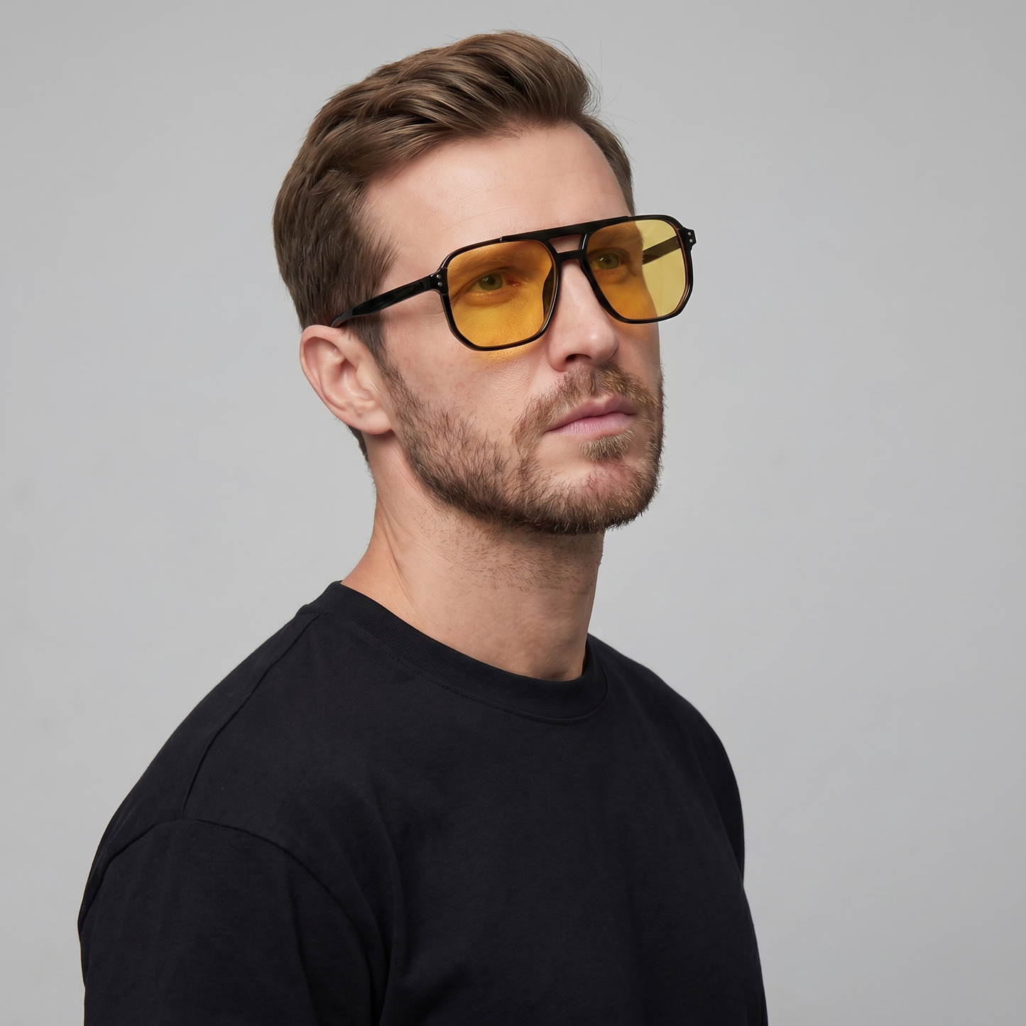 Ochelari de soare pentru bărbați, cu rame pătrate – design inspirat de stilul retro, pentru utilizare în aer liber, în vacanță, la volan și în viața de zi cu zi