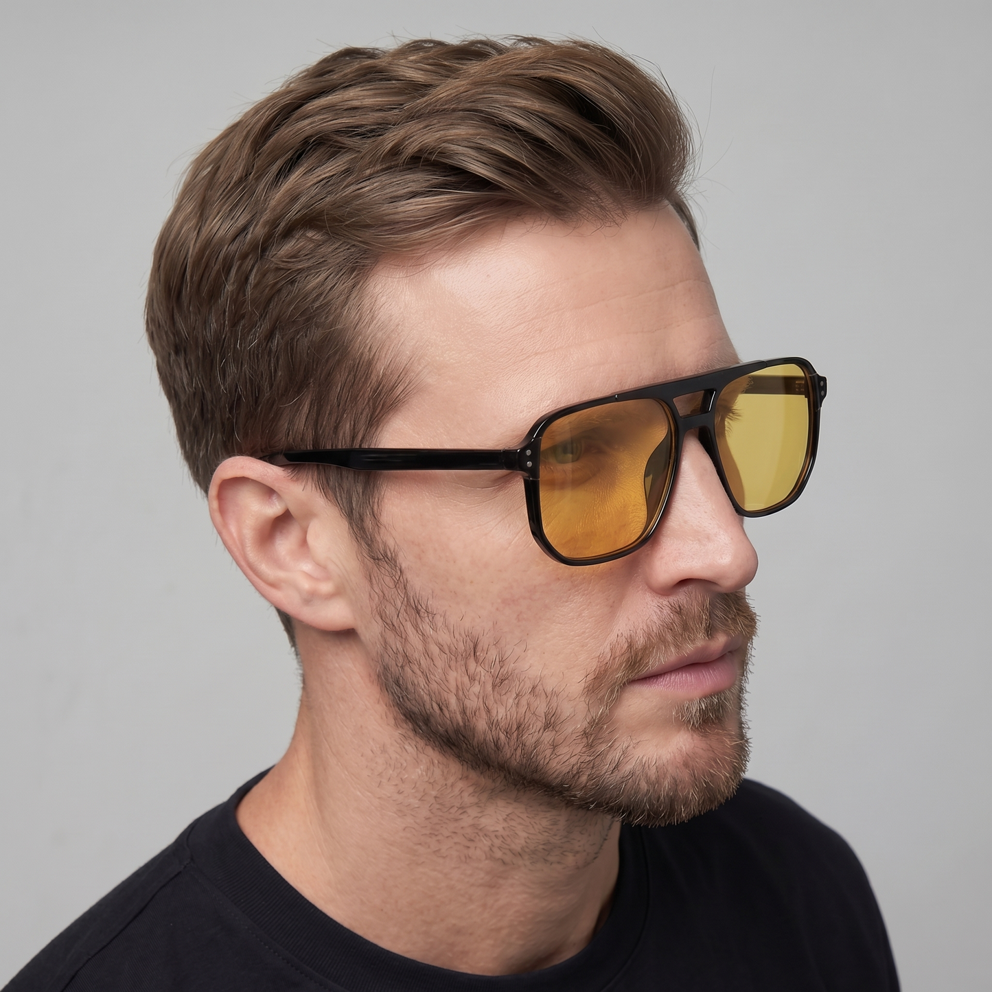 Ochelari de soare pentru bărbați, cu rame pătrate – design inspirat de stilul retro, pentru utilizare în aer liber, în vacanță, la volan și în viața de zi cu zi