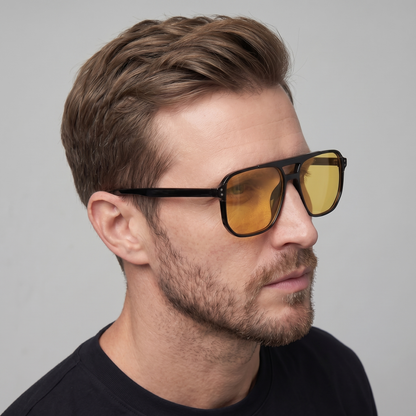 Ochelari de soare pentru bărbați, cu rame pătrate – design inspirat de stilul retro, pentru utilizare în aer liber, în vacanță, la volan și în viața de zi cu zi