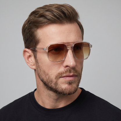 Ochelari de soare pentru bărbați, cu rame pătrate – design inspirat de stilul retro, pentru utilizare în aer liber, în vacanță, la volan și în viața de zi cu zi