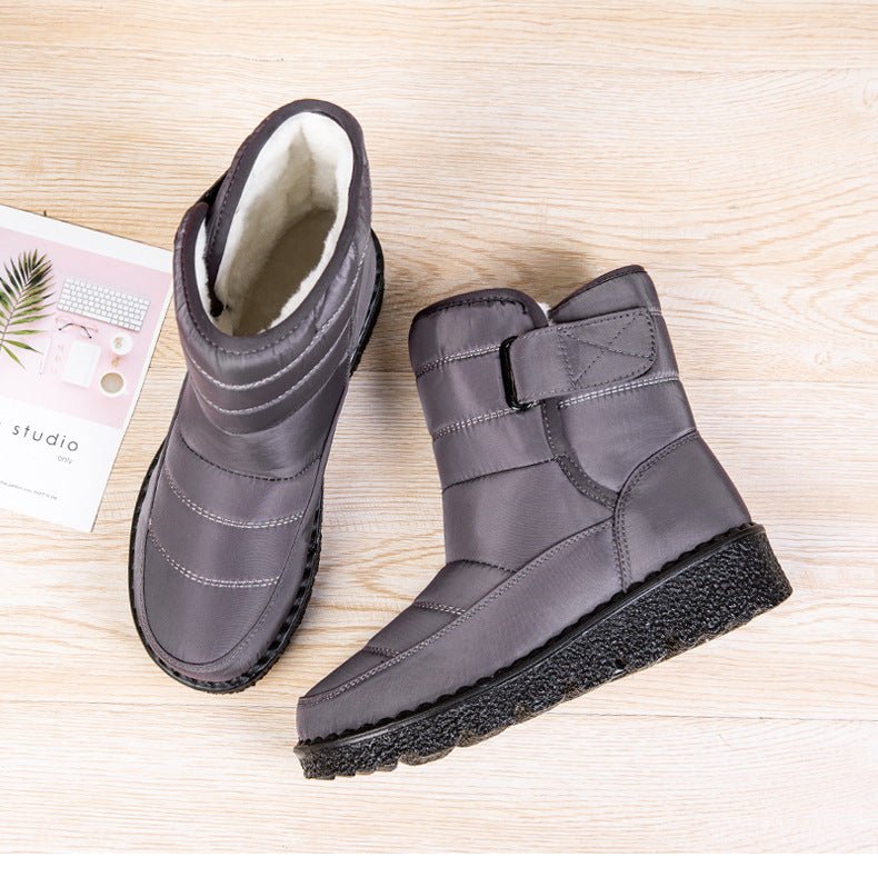 Botines de invierno para mujer con forro polar y correa con hebilla - Suela gruesa para caminar con calidez y comodidad cuando hace frío