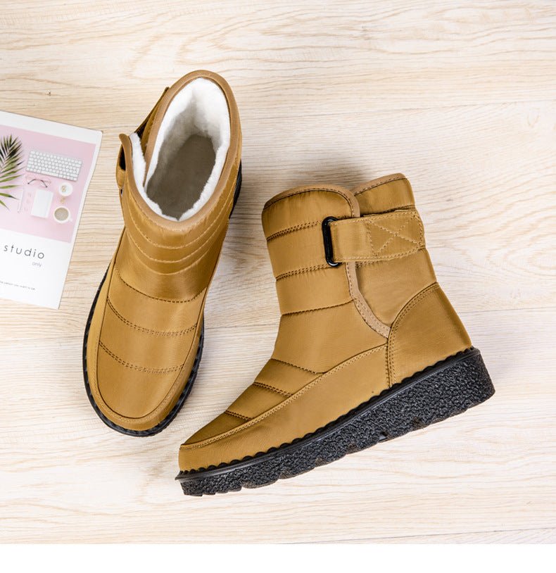 Botines de invierno para mujer con forro polar y correa con hebilla - Suela gruesa para caminar con calidez y comodidad cuando hace frío